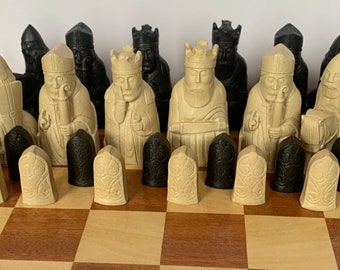 A Stunning Complete UK set of Isle of Lewis chessmen chess set game pieces