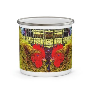 Enamel Camping Mug - Farm Chicken