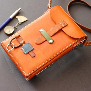 Vintage handbag leather bag crossbody brown real leather bag messenger shoulder bag crossbody bag small leather purse retro cult