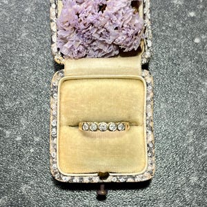 Vintage 9 Karat Gelbgold Diamant Halb Eternity Ring - UK Größe L