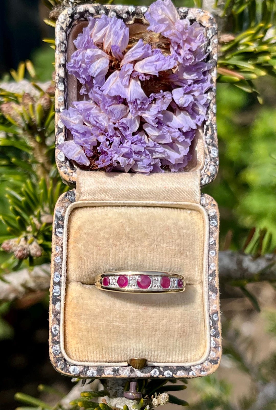 Vintage 9ct Yellow Gold Ruby and Diamond Eternity Ring (UK Size M) - Etsy