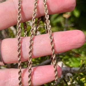 9ct Yellow Gold Rope Chain Necklace: Italian Hollow Gold, 19 inch
