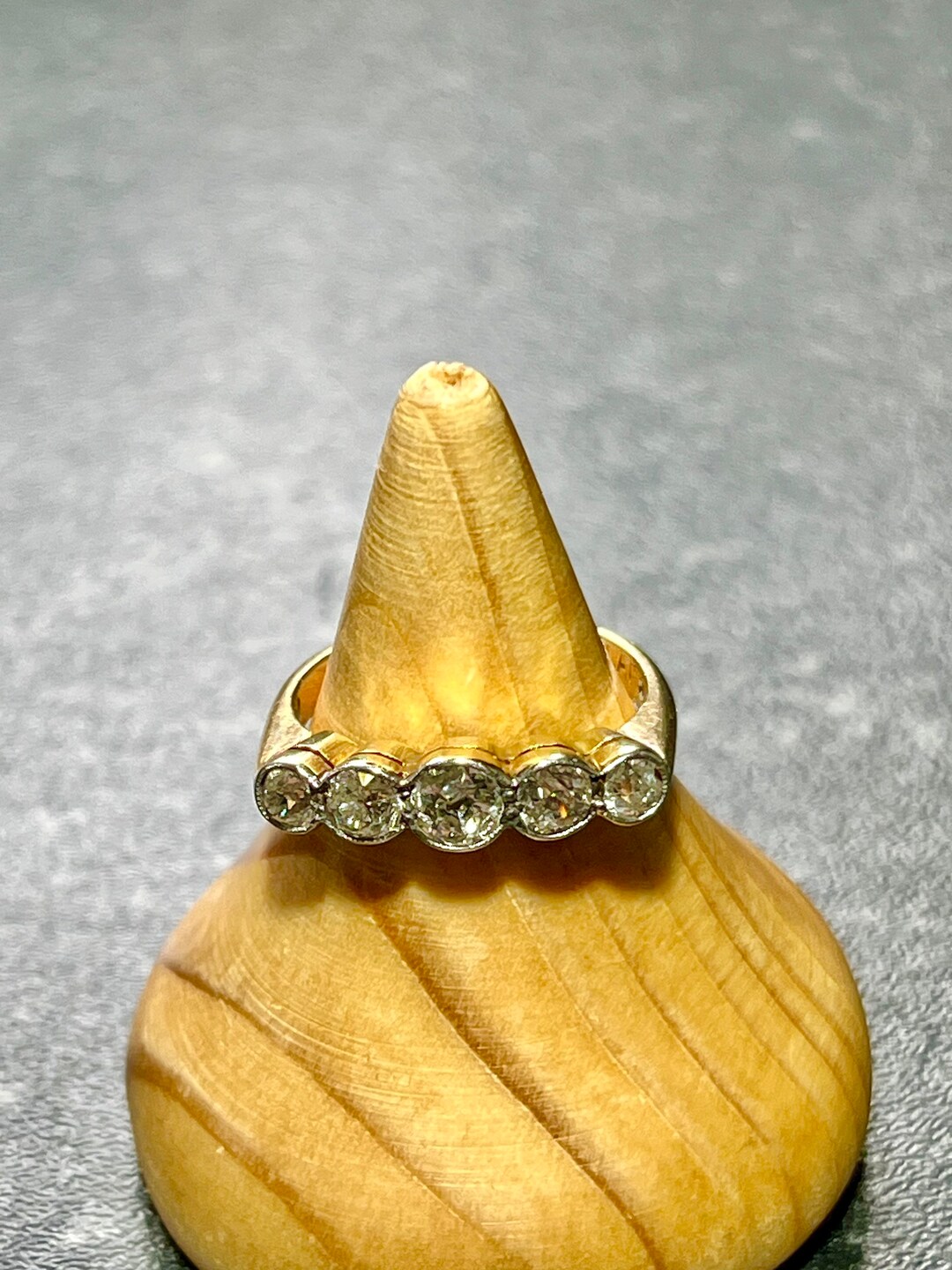 Victorian Diamond Bezel Set 5 Stone Ring. Old European Cut Etsy Canada