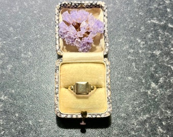 Vintage 9ct Yellow Gold Signet Ring, Square Head, UK Size M 1/2