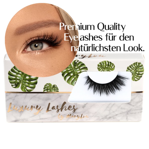 MaryLou Beauty Luxury Lashes « Wing it! » - cils artificiels pour un look 3D volumineux naturel - Boîte GRATUITE & colle à cils