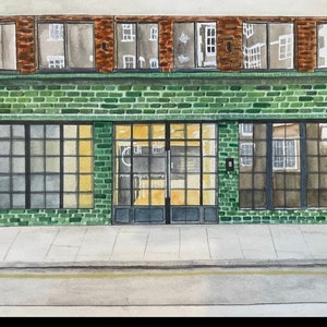 Custom ink and watercolour building illustration.