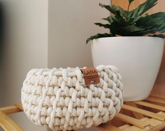 Petit panier de rangement en coton pour clés et bijoux, décoration d'intérieur minimaliste