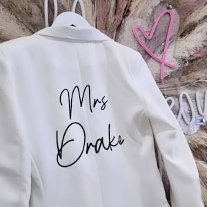 Bride blazer,bride jacket,  wife blazer, wedding denim jacket , wedding jacket , Hen party jacket, graffiti blazer,30th birthday gift