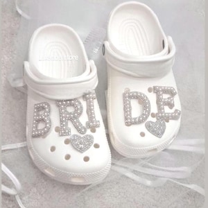Bride pearl shoe charms, bride shoe clips,bride shoe bow charms wedding shoes,bride wedding shoe charms