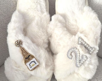 Zapatillas personalizadas para mujer, regalo de cumpleaños número 30, 40, 50, 21 y 18, zapatillas de cumpleaños, zapatillas personalizadas de lujo, regalo de cumpleaños para ella