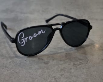 Personalized Aviator Sunglasses, Groomsmen Gift, Stag Do Accessory
