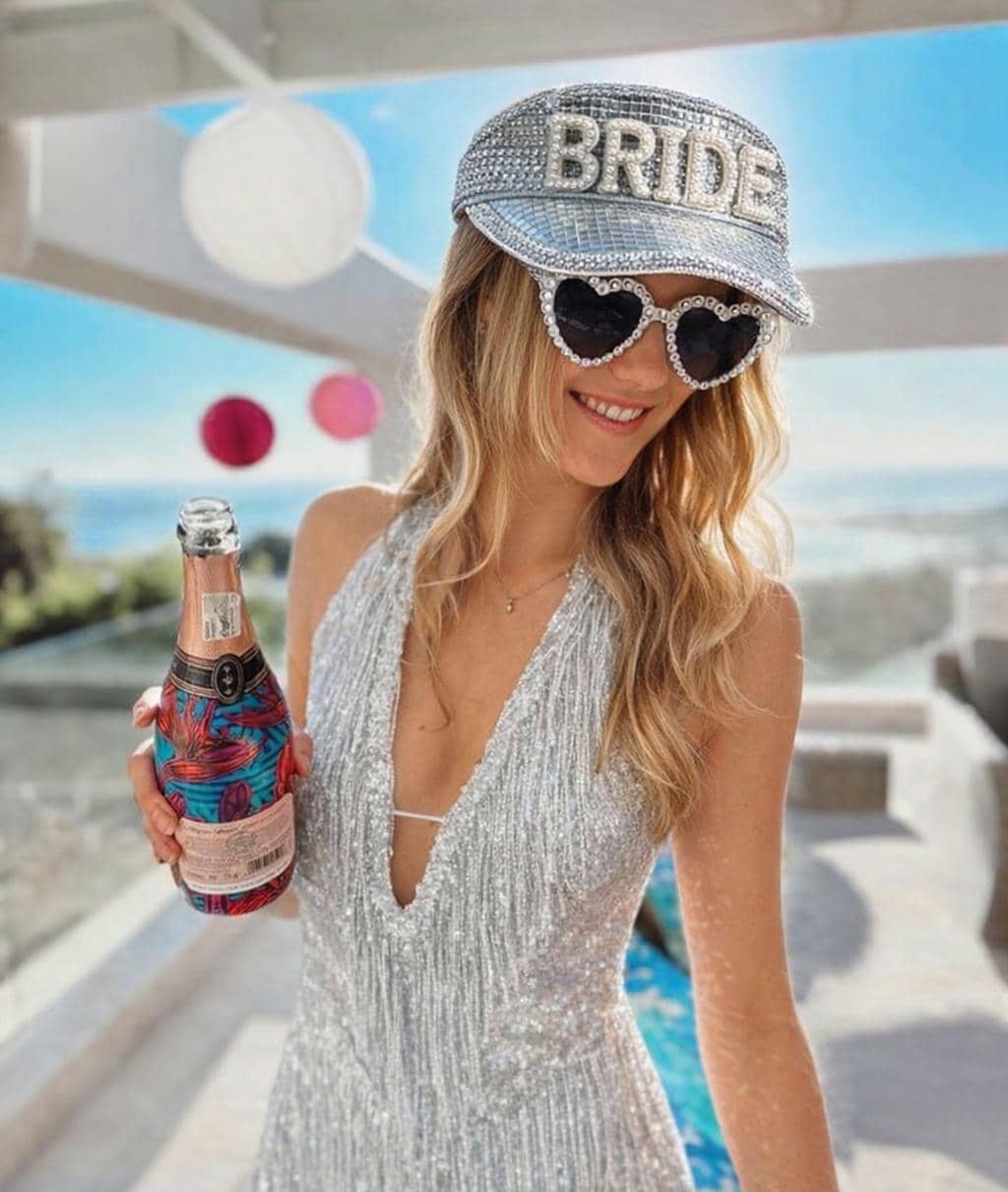 Pearl Embellished Bride Visor Hat for Bachelorette Party Wedding Beach Accessory il_fullxfull.6966215855_oy73.jpg main image 2