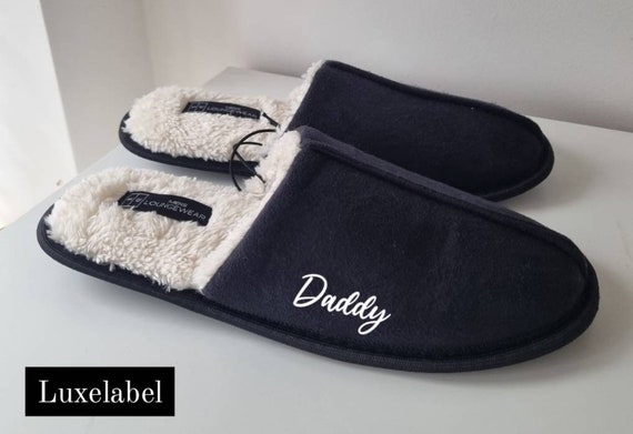 Mens Personalised Slippers Daddy 