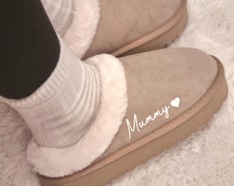 Womens personalised slippers,personalised slippers,Christmas gift mum nan nanny gift, monogram slippers,mother's day gift