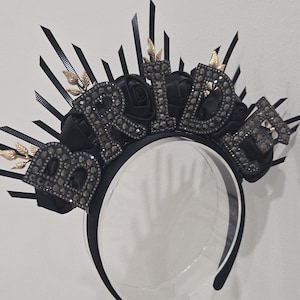 Corona de novia, diadema gótica de novia, corona de novia negra, corona para futura novia, regalo para la novia, diadema de novia, corona para futura novia, corona para despedida de soltera