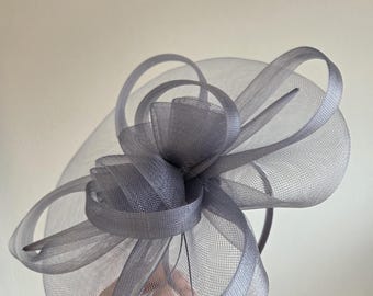 Silver grey Derby Hat,Ascot Fascinator, Large Black Wedding Fascinator,Statement Hat, Hat for Woman,Formal Occasion Fascinator,