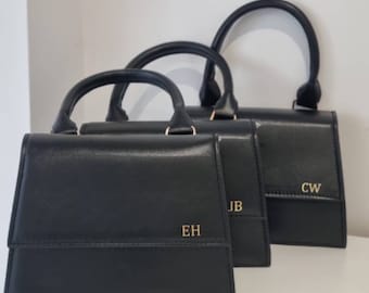 Personalized Crossbody Bag, Metallic Gold Initial Shoulder Bag
