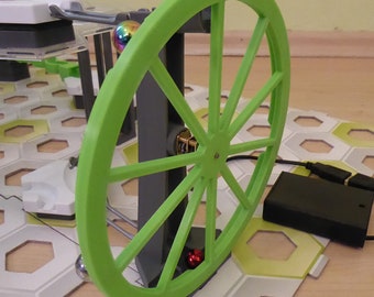 Grande roue électrique compatible Gravitrax (hauteur 14 cm) ; impression en 3D; Piste sans fin !