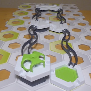 4 x Gravitrax-kompatibla långa S-skenor; 3D-utskrivna