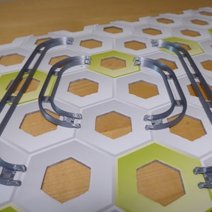 4 Gravitrax-compatibele 180-graden rails; 3D-geprint