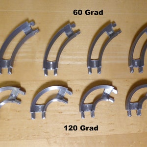 8 x Gravitrax compatible short curve rails (60 and 120 degrees); 3D printing