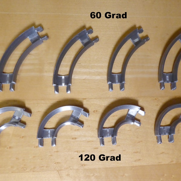 8 x Gravitrax kompatible kurze Kurven Schienen (60 und 120 Grad); 3D-Druck