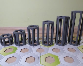 Piedras de altura compatibles con Gravitrax: 4, 6, 8, 10, 12 o 14 cm; impresión 3D