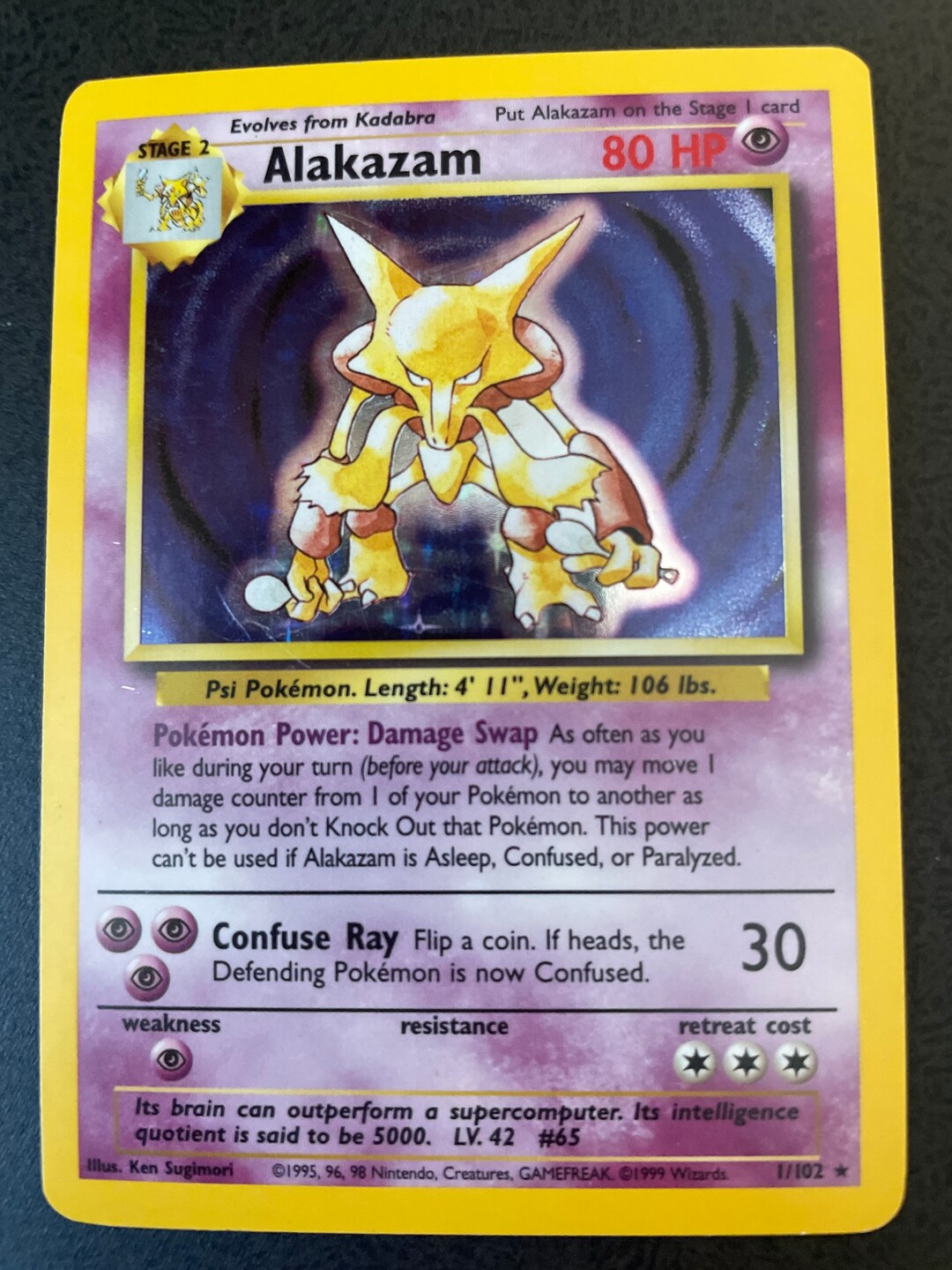 Pokémon Alakazam Base Set Holo Rare Etsy