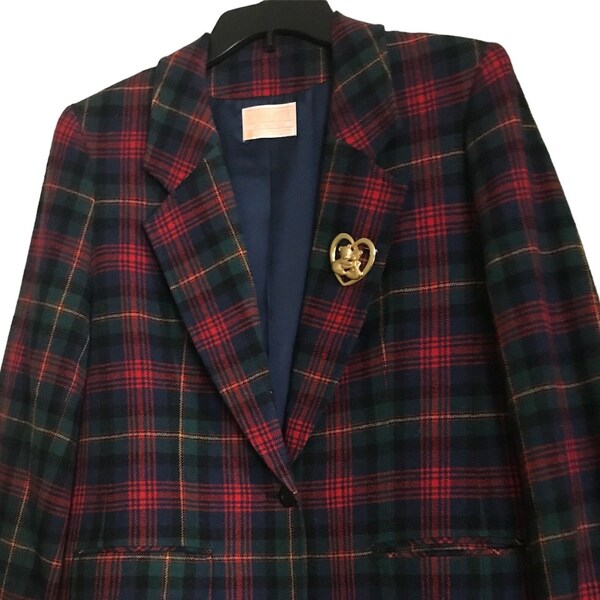 Pendleton Wool Jacket Blazer Women's Medium Plaid Jacket