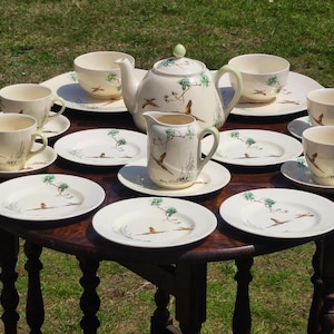 Royal Doulton &#39;The Coppice&#39; Art Deco Tea Set, Tea for 4, Complete