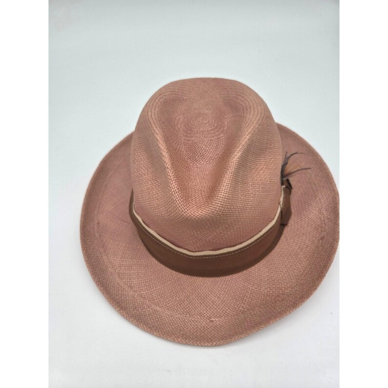 Goorin Bros Panama Fedora Hat 100% Toquilla Straw Adult XL Brown Woven image 2