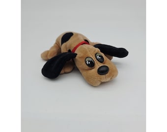 Vtg 1986 Tonka Pound Puppies Plush Dog Stuffed Animal 8" Brown & Black Spots