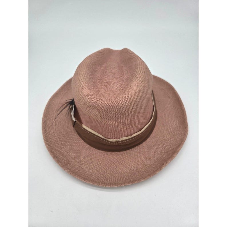 Goorin Bros Panama Fedora Hat 100% Toquilla Straw Adult XL Brown Woven image 3