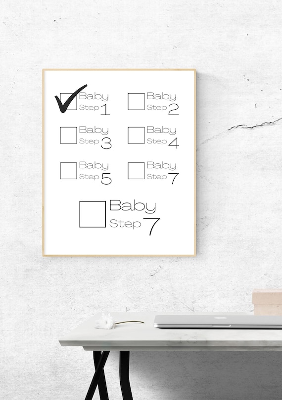 Printable Dave Ramsey Baby Steps Checkoff Wall Art DIGITAL | Etsy