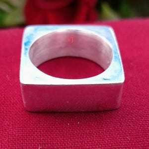 Handmade Sterling Silver Square Ring: Minimalist Geometric Band