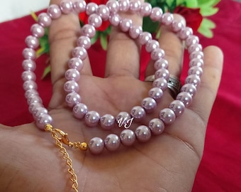 Pale Pink Glass Pearl Necklace, Bridesmaid Jewelry - Etsy