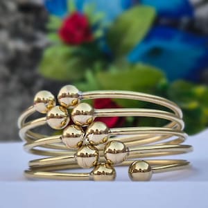 Thick Brass Bangles - West Indian Boho Style, Set of 5
