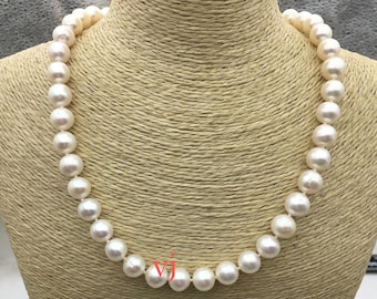 8mm white near round freshwater Pearl necklace,genuine freshwater Pearl necklace, Natural Pearl Necklace,