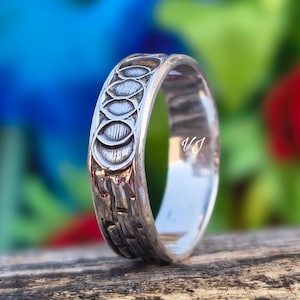 Anello in stile antico, anello nuziale in argento sterling, anello impilabile, anello in argento con motivo floreale, anello in stile vintage