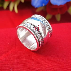 Handmade Sterling Silver Spinner Ring: Anxiety Fidget Ring