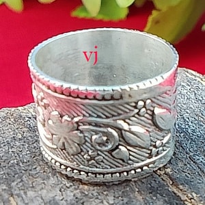 Handmade Sterling Silver Flower Ring: Boho Floral Jewelry