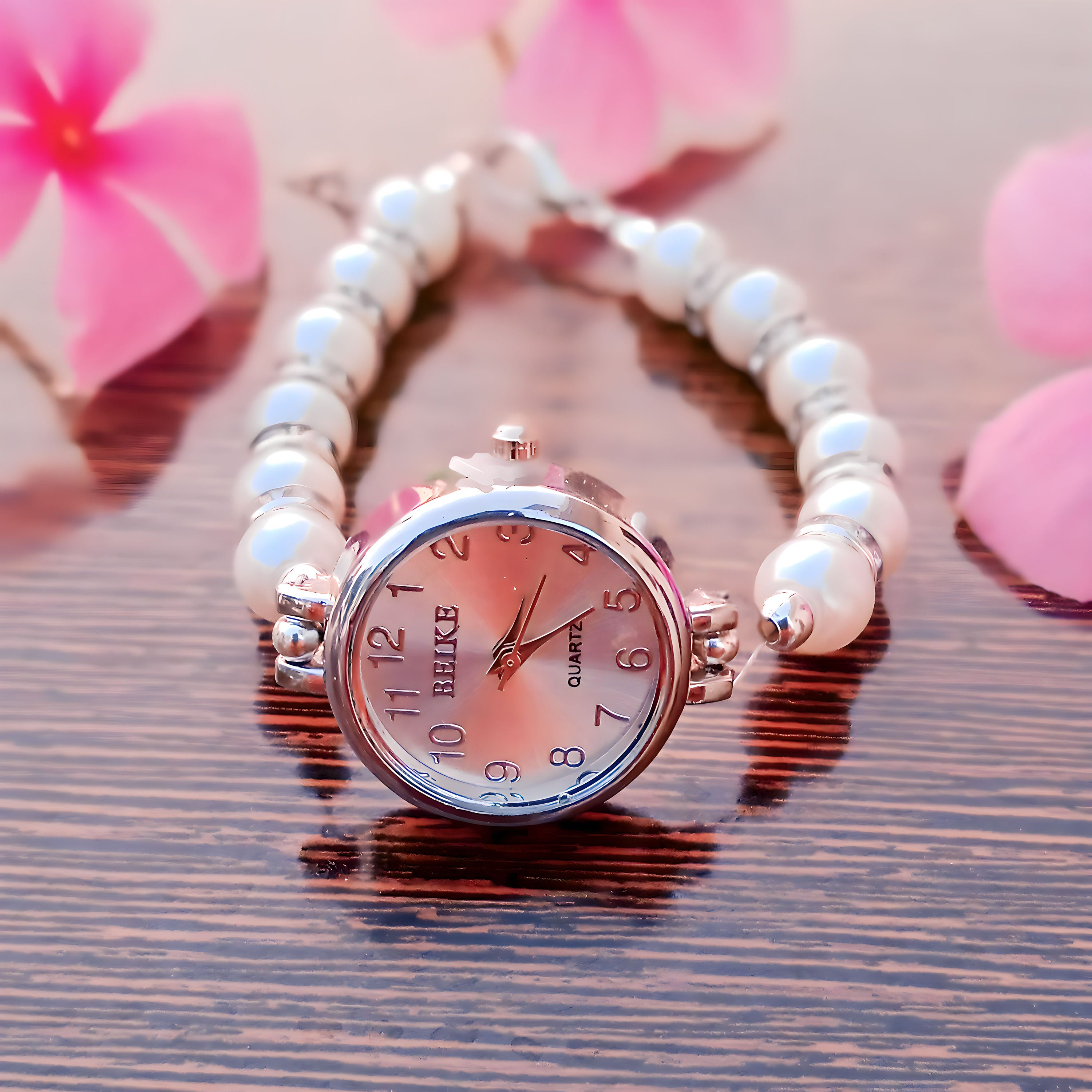 Reloj de pulsera con cuentas de perla de marfil reloj de mujer pulsera pulsera de piedras preciosas pulsera para todos los dias regalo para ella Etsy Mexico