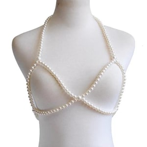 Pearl Body Chain Bra: Bridal Body Jewelry