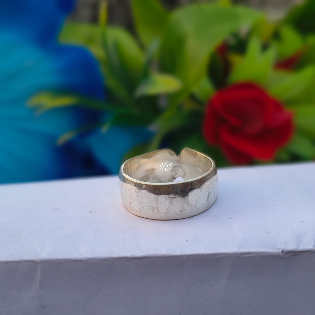 Handmade Sterling Silver Wide Band Ring, Boho Statement Jewelry - Etsy