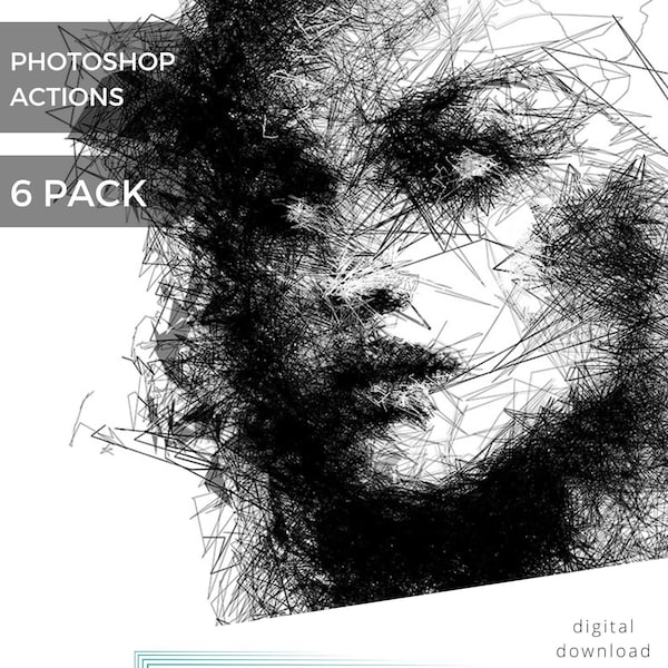 Photoshop Pencil Actions Set | 6 Pack | Graphite Sketch Actions