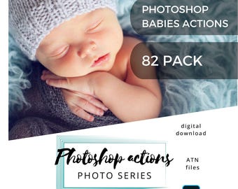 Baby Portrait Retouching Photoshop Actions for Photographers – 82 Skin Smoothing & Color Grading Actions