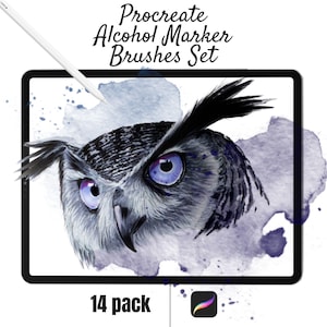 Procreate Alcohol Marker Brushes | Alcohol Ink Brush Set for Ipad | Procreate Alcohol Ink Stamps | Instant download