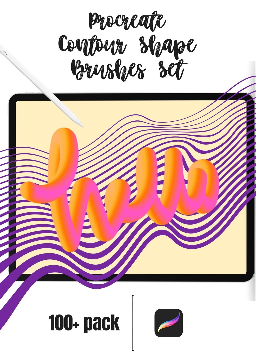 Procreate Contour Shape Brushes Outline Brush Set for iPad Etsy