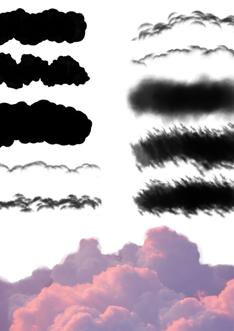 Photoshop Brushes Set Clouds Texture Brushes Abstract Cloud Brushes ...