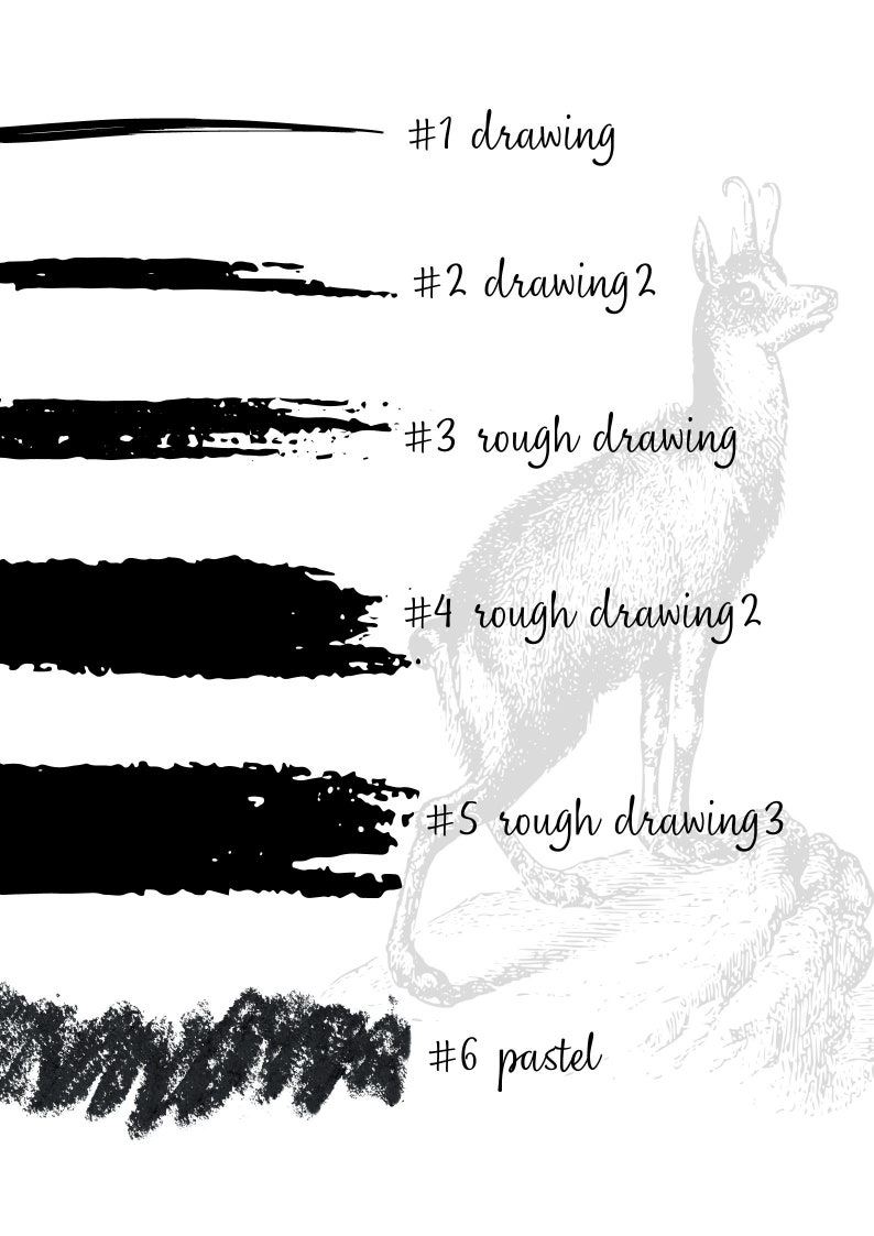 Brushes Set Pencil Texture Pastel Pencil Brushes Etsy